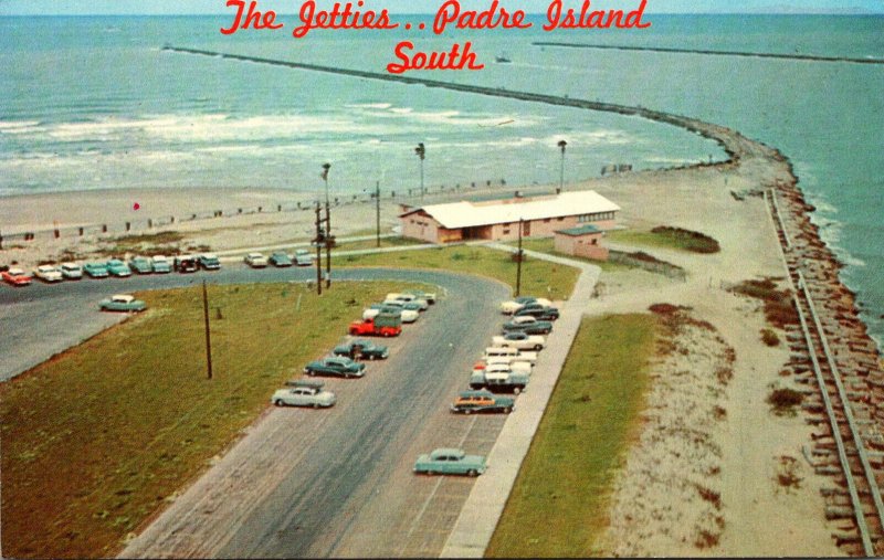 Texas Port Isabel Aerial View Of Padre Island Showing The Jetties