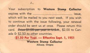 Albany Oregon Western Stamp Collector Ad Government Postal Postcard J56886