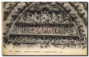 Old Postcard Amiens Cathedral Portal of The Last Judgment