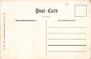World War 2 Post Card U.S. Navy Stitched Flag Unused