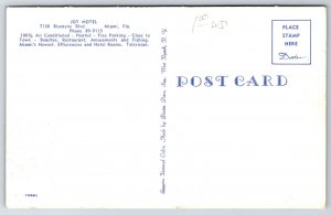 Miami Florida~Joy Motel~Round Office~1950s Cars~Postcard