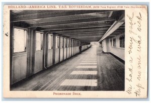 France Postard Promenade Deck Holland America TSS Rotterdam c1910 Posted