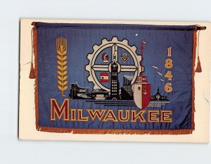 Postcard City Of Milwaukee Wisconsin Official Flag Milwaukee Wisconsin USA