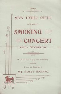 New Lyric Club 1895 London Hungarian Band Victorian Theatre Programme