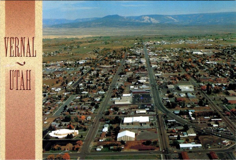 2~4X6 Postcards  VERNAL, UT Utah  MAIN STREET SCENE & BIRD'S EYE VIEW  Uintah Co