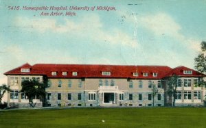 c.1910 Homeopathic Hospital, University Of Michigan, Ann Arbor, MI. Postcard F74