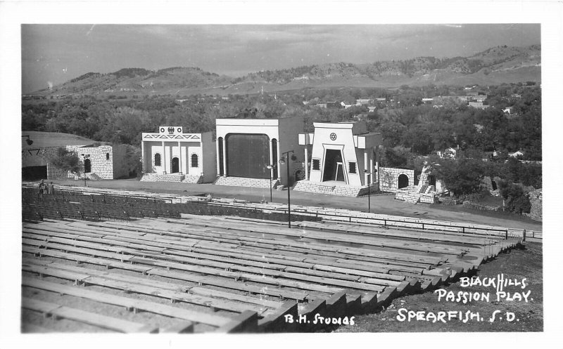 Spearfish South Dakota 1940s RPPC Real Photo Postcard Black hills Passion Play