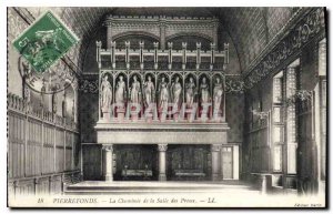 Old Postcard Pierrefonds The Fireplace Hall of Preux
