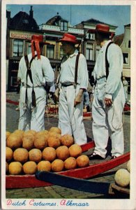 Netherlands Traditional Clothing Alkmaar Vintage Postcard 09.97