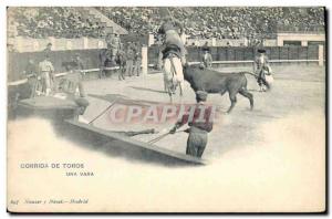 Old Postcard Corrida Bullfight Una Vara