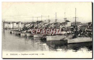 Old Postcard Toulon Torpilleurs the small row boats