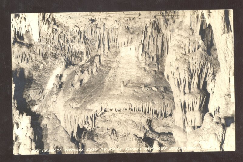 RPPC SPRINGFIELD MISSOURI CAVE INTERIOR VINTAGE MO. REAL PHOTO POSTCARD CRYSTAL