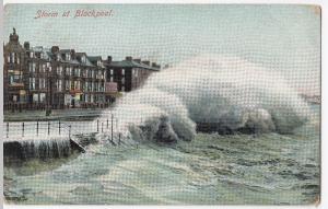 Lancashire; Storm At Blackpool PPC Local 1907 PMK, To Mr Crooke, Burnley 