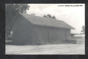 RPPC MARBLE FALLS TEXAS RAILROAD DEPOT TRAIN STATION REAL PHOTO POSTCARD