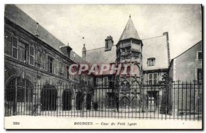 Old Postcard Bourges Court of small Lycee