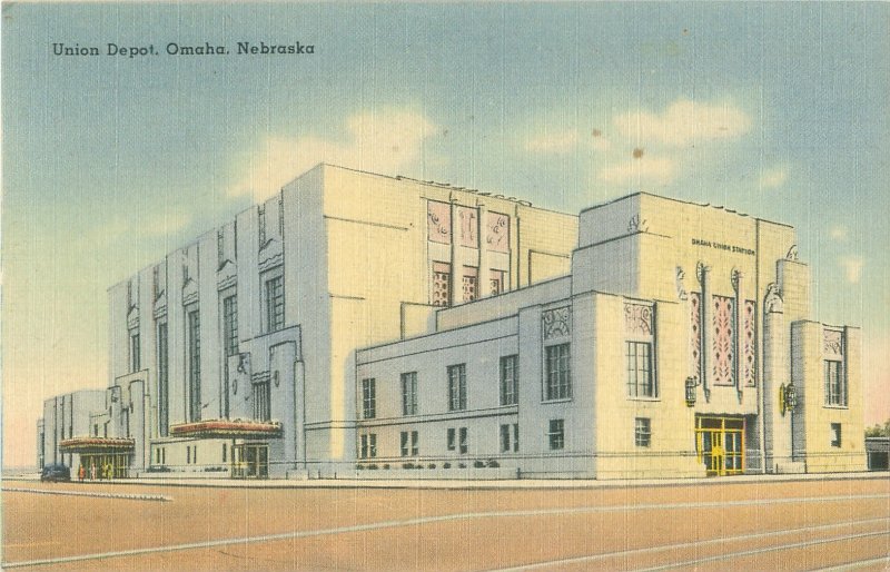 Omaha, Nebraska Union Depot Linen Postcard