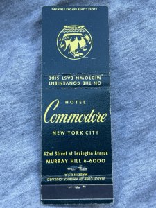 The Commodore Hotel New York Vintage Matchbook Cover MB78