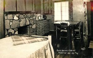 Blake Interior Rose Briar Cabins 1940s Forsyth Missouri Hwy 76 RPPC 11184