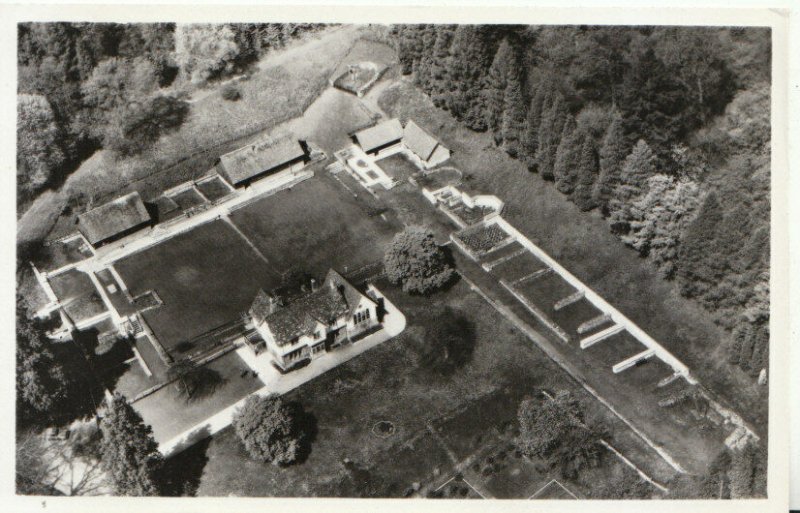 Gloucestershire Postcard - Aerial View of Chedworth Roman Villa - RP - Ref 9878A