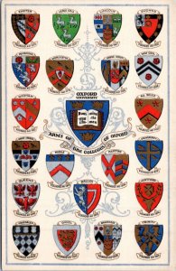 Postcard UK Oxford University Arms - Coats of Arms