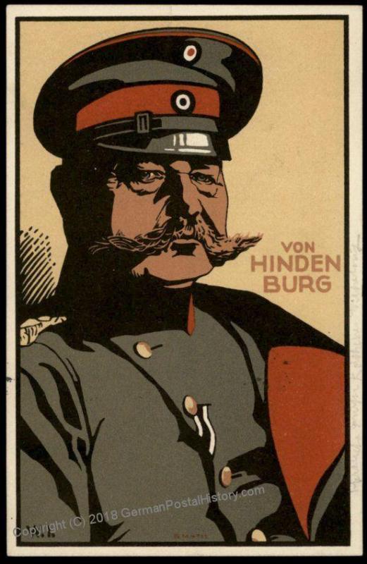 Germany WWI General von Hindenburg Patriotic PPC 69997