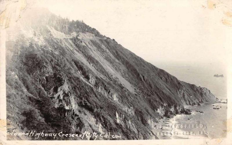 Crescent City California Redwood Highway Beach Scene Real Photo Postcard J70911