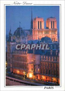 Modern Postcard Paris at night The Cathedral of Our Lady