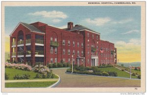 CUMBERLAND, Maryland, 1930-1940´s; Memorial Hospital