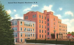 Vintage Postcard Sacred Heart Hospital Queen City Manchester New Hampshire NH