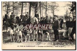 Old Postcard Hunting hounds has Foret de Rambouillet Crew Bonnelles Before th...