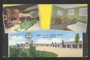 DUBLIN GEORGIA BRER RABBIT MOTOR COURT MOTEL VINTAGE ADVERTISING POSTCARD