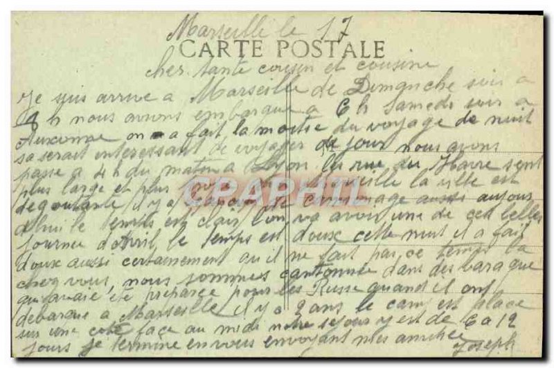 Postcard The Old Marseille prefecture Tramway