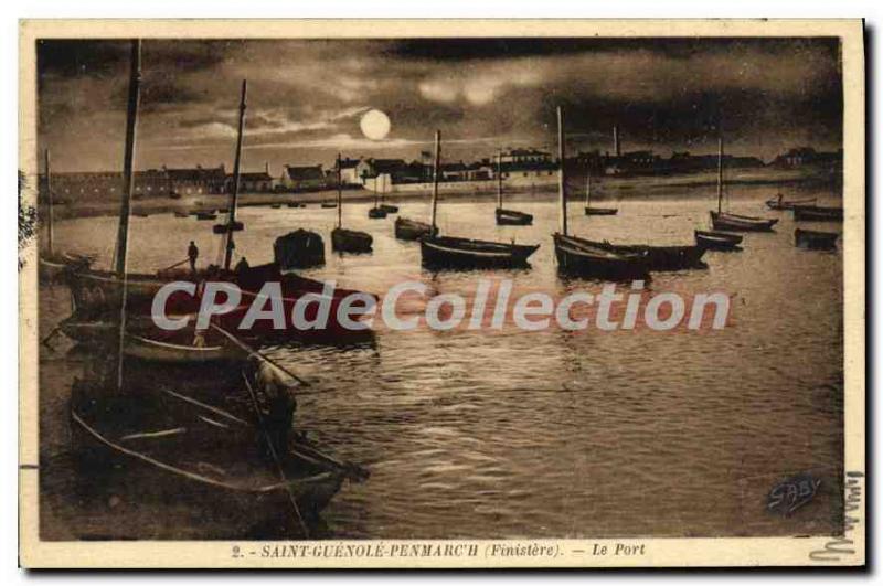 Postcard Old Saint Guenole Penmarch Finistere port