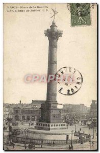 Old Postcard Paris Place de la Bastille The July Column