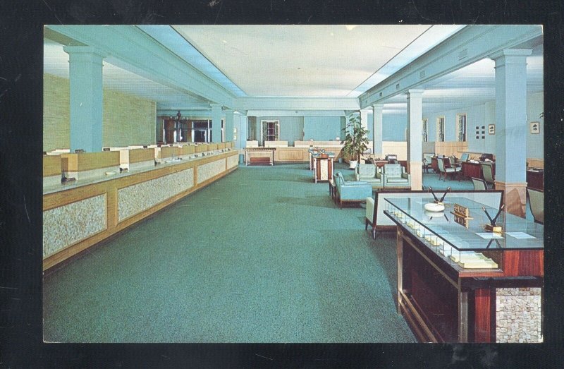 RIVIERA BEACH FLORIDA FIRST MARINE BANK INTERIOR VINTAGE ADVERTISING POSTCARD