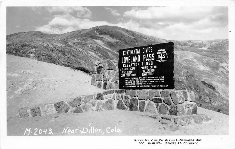 G23/ Dillon Colorado RPPC Postcard 1959 Loveland Pass Continental Divide