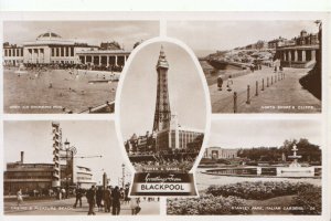 Lancashire Postcard - Views of Blackpool - Real Photograph - Ref TZ4461