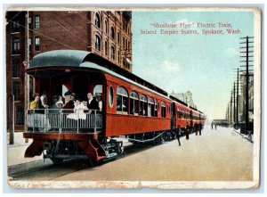 1917 Shoshone Flyer Electric Train Inland Empire Spokane Washington WA Postcard