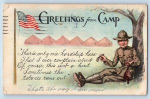 Brooklyn New York NY Postcard Military Soldier Greetings From Camp WWI 1918