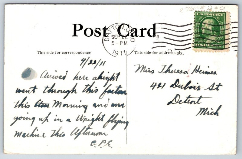 Dayton Ohio~General View Of NCR Factory Bldgs & Grounds~PM 1911~Vintage Postcard