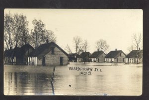 RPPC BEARDSTOWN ILLINOIS 1922 FLOOD DISASTER HOUSED REAL PHOTO POSTCARD