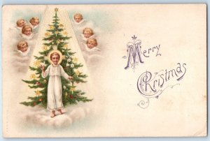 1909 Christmas Religious Angels Cherub Philadelphia Pennsylvania PA Postcard