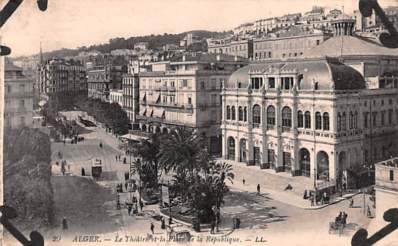 Le Theatre et la Place de la Republique Alger Algeria Unused 