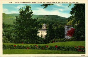 Vtg Clayton GA Rabun County Court House Black Rock Mountain 1930 Unused Postcard