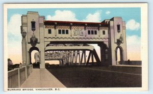 VANCOUVER, BC, Canada ~ BURRARD BRIDGE c1930s Linen  Postcard