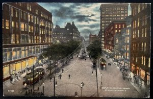 Vintage Postcard 1907-1915 Esplanade, Fountain Square, Night, Cincinnati, Ohio