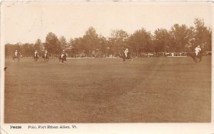 J8/ Fort Ethan Allen Vermont RPPC Postcard c1910 Polo Grounds Match 77