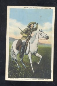 BUFFALO BILL PAINTED BY PAPPACENTA ON HORSEBACK VINTAGE POSTCARD