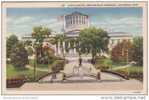 State Capitol And Mckinley Memorial Columbus Ohio