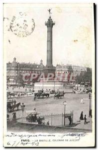 Old Postcard Paris Bastille July Column